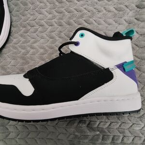 Men's High-Top Sneakers - Black, White, and Purple